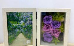 フォトフレーム紫系 プリザーブドフラワー